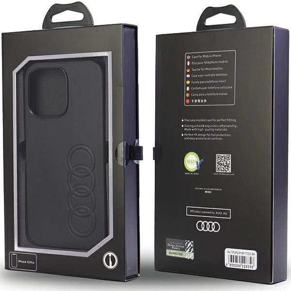 Audi syntetisk læder iPhone 13 Pro / 13 6.1" sort/sort hardcase AU-TPUPCIP13P-TT/D1-BK