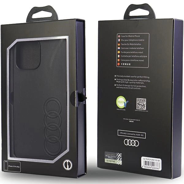Audi syntetisk læder iPhone 13 Pro Max 6.7" sort/sort hardcase AU-TPUPPCIP13PM-TT/D1-BK