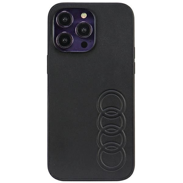 Audi syntetisk læder iPhone 14 Pro Max 6.7" sort/sort hardcase AU-TPUPPCIP14PM-TT/D1-BK