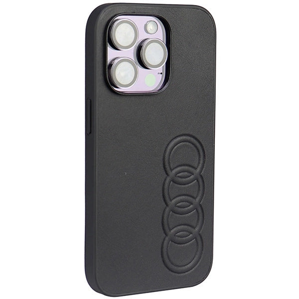Audi Syntetisk Læder iPhone 14 Pro 6.1" sort/sort hardcase AU-TPUPPCIP14P-TT/D1-BK