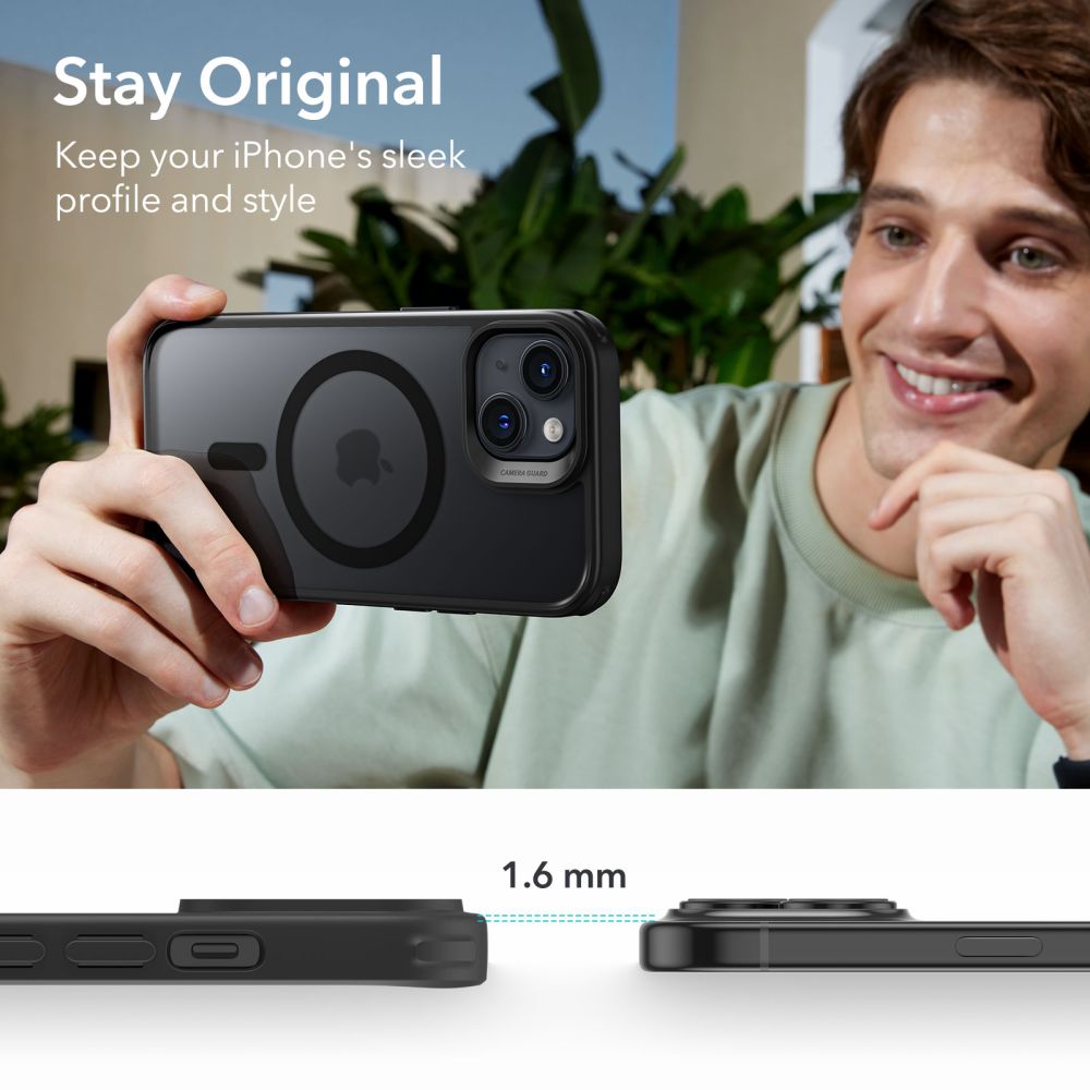 ESR Classic Hybrid Halolock Case med MagSafe til iPhone 15 - Matte Black