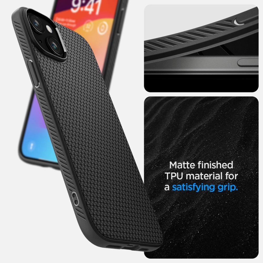 Spigen Liquid Air iPhone 15 Case - Matte Black
