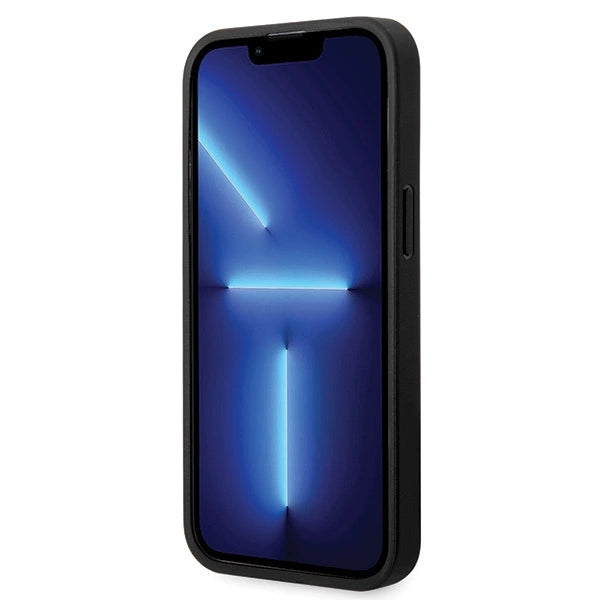 BMW læder Diamond mønster sag til iPhone 14 Pro - sort