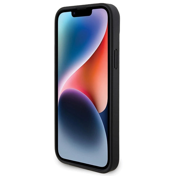 Ferrari Twist Metal Logo-foder til iPhone 15 Plus - sort