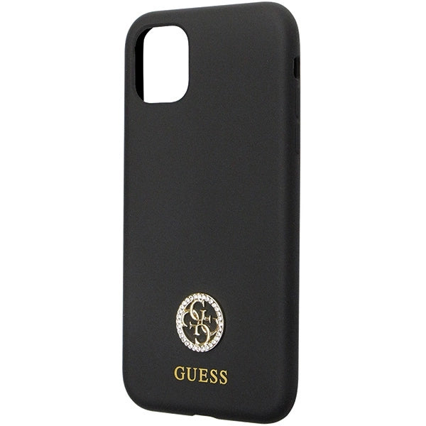 Guess GUHCN614DGPK Case til iPhone 11 / Xr - sort silikone logo Strass 4G