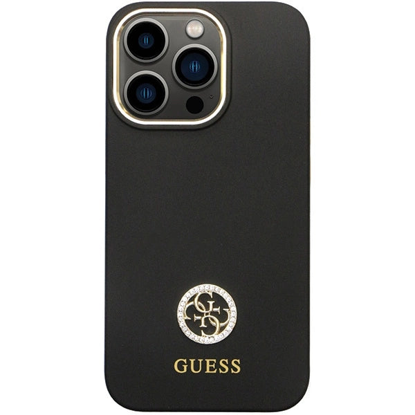 Guess GUHCP13LM4DGPK fodtøj til iPhone 13 Pro / 13 - sort Silicone Logo Strass 4G