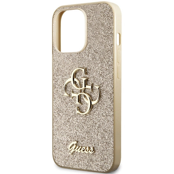Guess GUHCP13XHG4SGD-kasse til iPhone 13 Pro Max 6.7" - guld Glitter Script Big 4G
