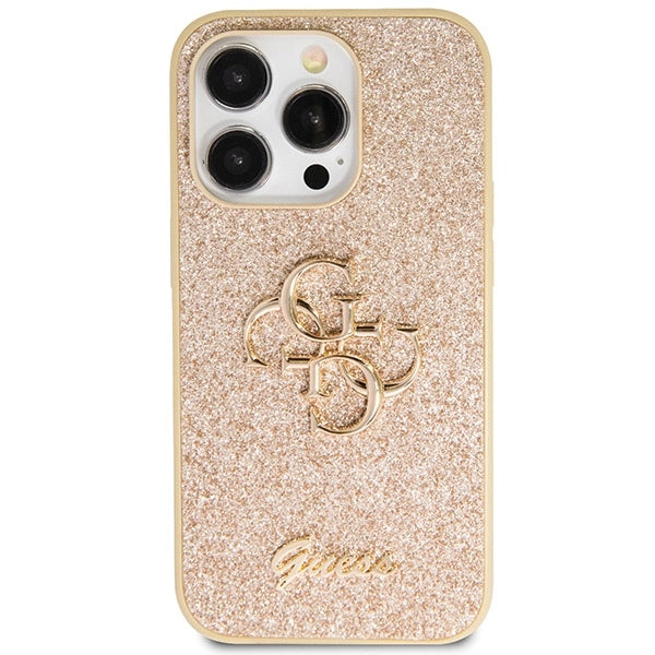 Guess GUHCP14LHG4SGD-kasse til iPhone 14 Pro - guld Glitter Script Big 4G