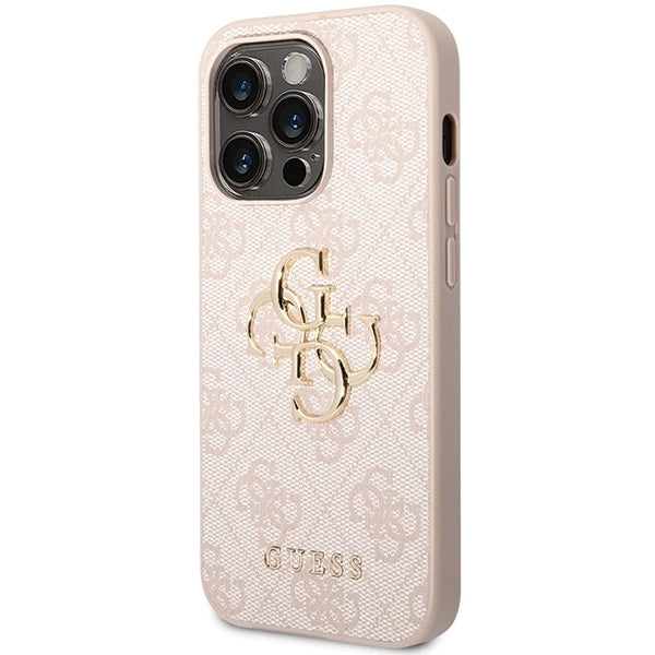 Guess 4G Big Metal Logo-hylster til iPhone 15 Pro - pink