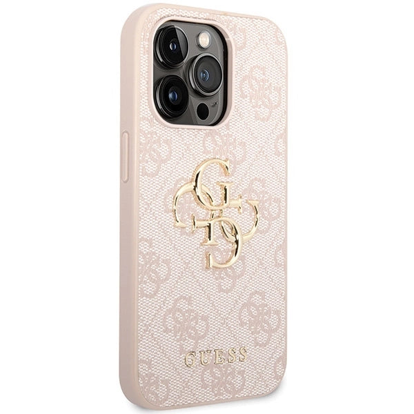 Guess 4G Big Metal Logo-hylster til iPhone 15 Pro - pink