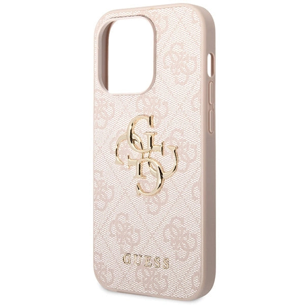 Guess 4G Big Metal Logo-hylster til iPhone 15 Pro - pink