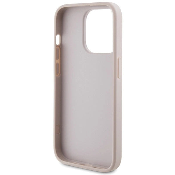 Guess 4G Metal Gold Logo-hylster til iPhone 15 Pro - pink