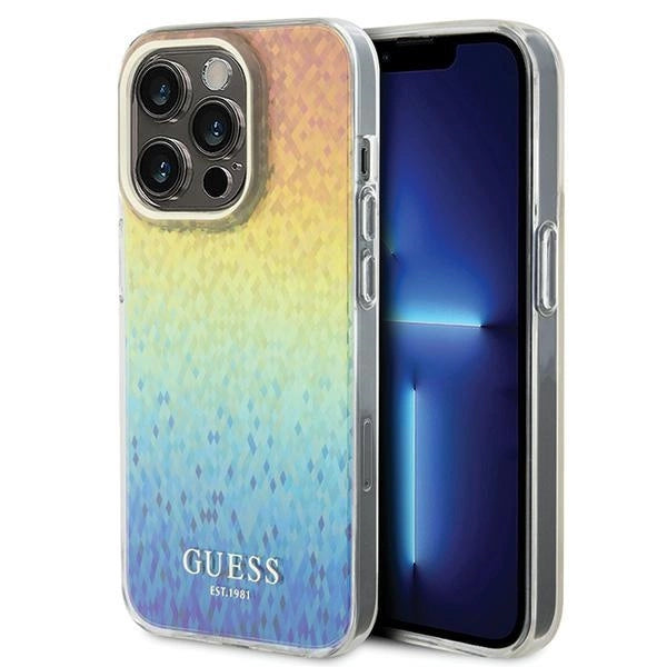 Guess IML Faceted Mirror Disco Iridescent case til iPhone 15 Pro - flerfarvet