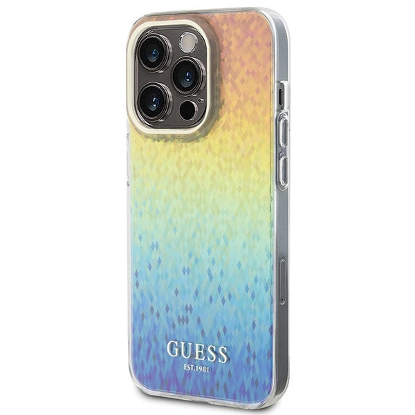 Guess IML Faceted Mirror Disco Iridescent case til iPhone 15 Pro - flerfarvet