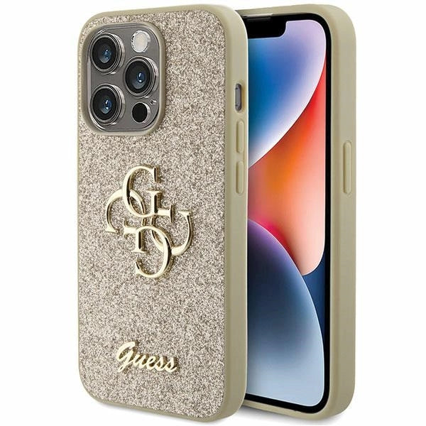 Gæt Glitter Script Big 4G iPhone 15 Pro Case - Guld