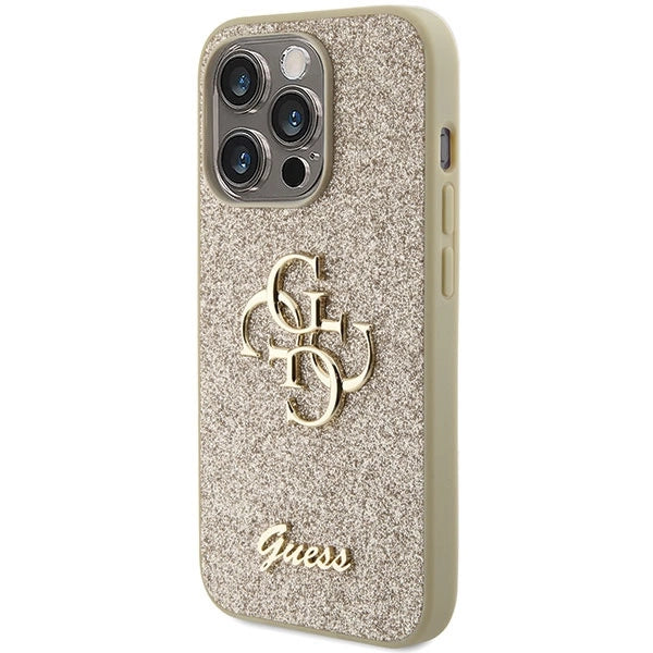 Gæt Glitter Script Big 4G iPhone 15 Pro Case - Guld