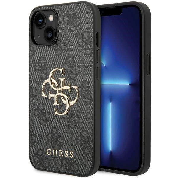 Guess 4G Big Metal Logo iPhone 15 Case - Gray