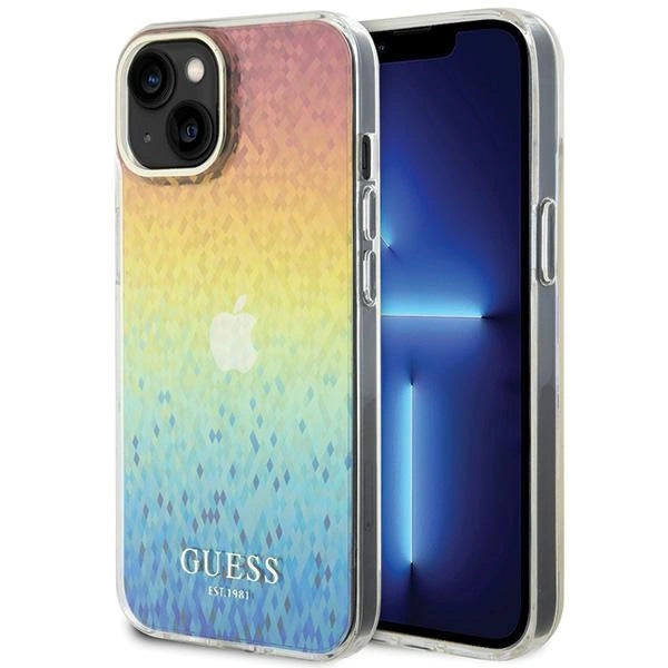 Guess IML Faceted Mirror Disco Iridescent case til iPhone 15 - flerfarvet