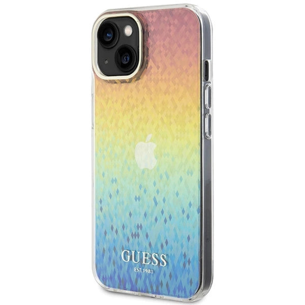 Guess IML Faceted Mirror Disco Iridescent case til iPhone 15 - flerfarvet