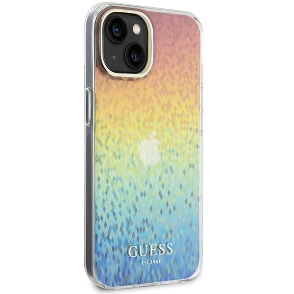 Guess IML Faceted Mirror Disco Iridescent case til iPhone 15 - flerfarvet