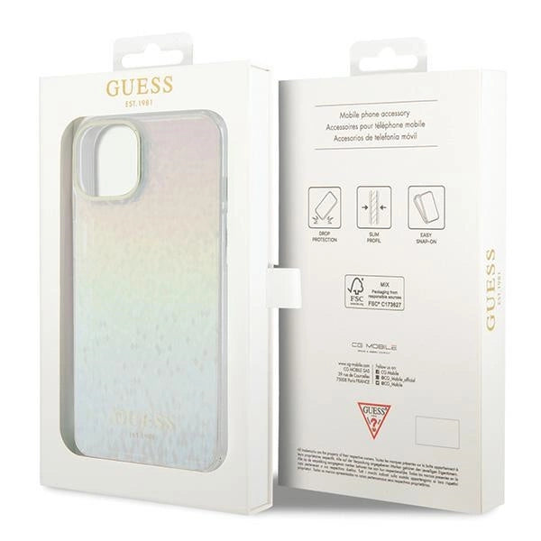Guess IML Faceted Mirror Disco Iridescent case til iPhone 15 - flerfarvet