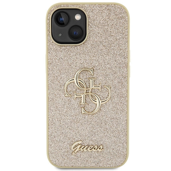 Gæt Glitter Script Big 4G iPhone 15 Case - Guld