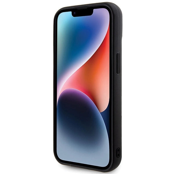 Guess Quilted Metal Logo case til iPhone 15 - sort