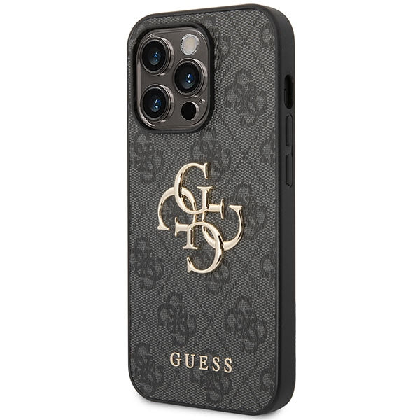 Guess 4G Big Metal Logo-hylster til iPhone 15 Pro Max - grå