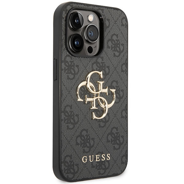 Guess 4G Big Metal Logo-hylster til iPhone 15 Pro Max - grå