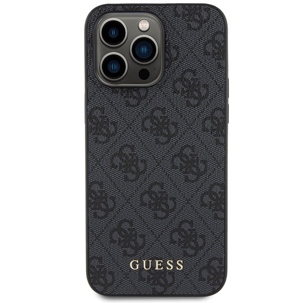Guess 4G Metal Gold Logo iPhone 15 Pro Max Hylde - Grå