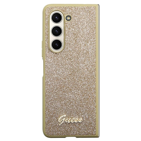 Guess Glitter Script case til Samsung Galaxy Z Fold 5 - guld