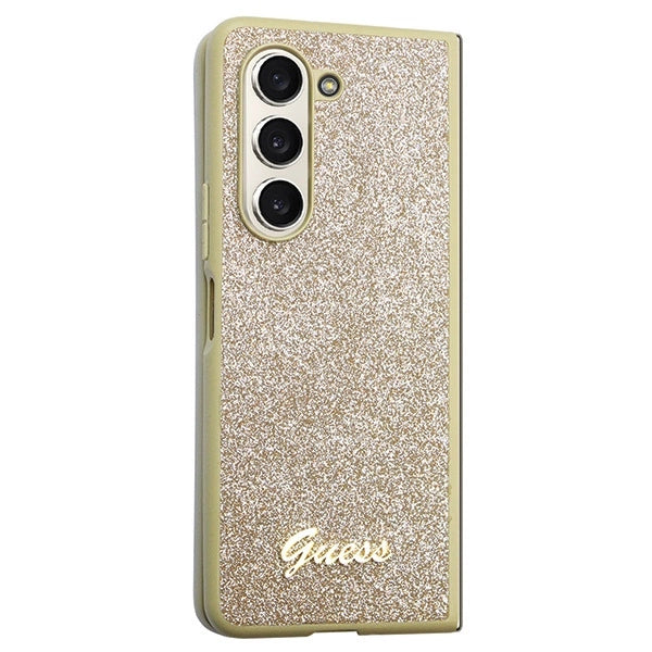 Guess Glitter Script case til Samsung Galaxy Z Fold 5 - guld