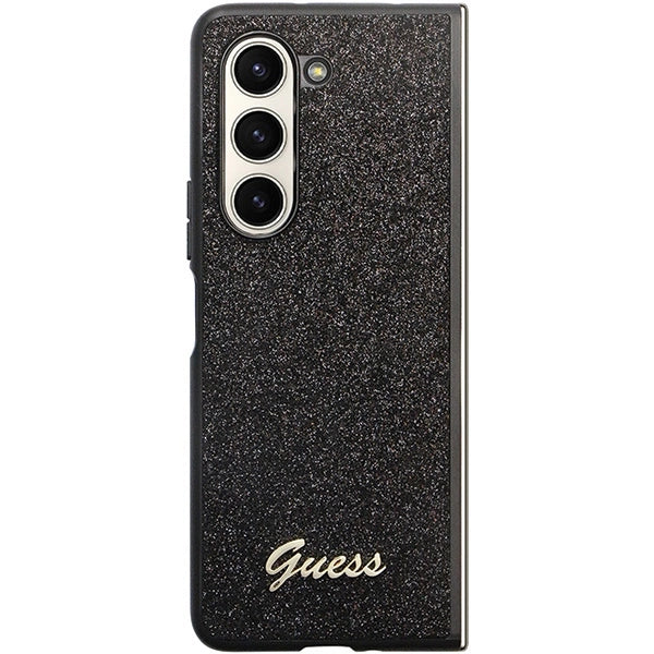 Guess Glitter Script-kasse til Samsung Galaxy Z Fold 5 - sort
