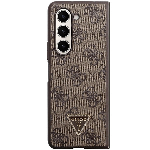 Guess læder 4G Triangle Strass case til Samsung Galaxy Z Fold 5 - brun