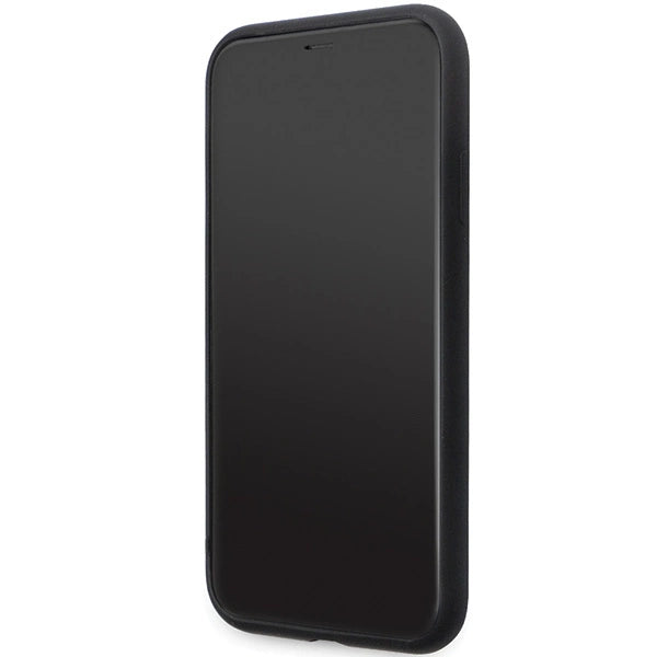 Karl Lagerfeld KLHCN61SMHKNPK case for iPhone 11 / Xr - black Silicone Ikonik Metal Pin
