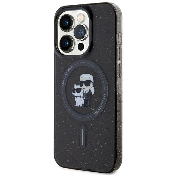 Karl Lagerfeld Karl&Choupette Glitter MagSafe case for iPhone 15 Pro - black