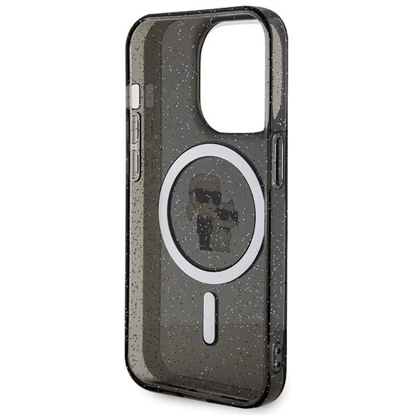 Karl Lagerfeld Karl&Choupette Glitter MagSafe case for iPhone 15 Pro - black