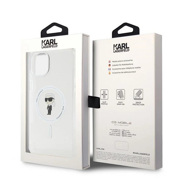 Karl Lagerfeld IML Ikonik MagSafe case for iPhone 15 Plus - transparent