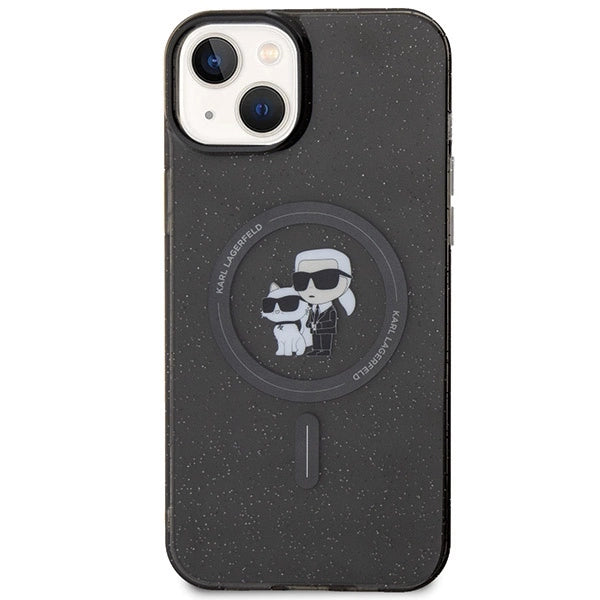 Karl Lagerfeld Karl&Choupette Glitter MagSafe case for iPhone 15 Plus - black