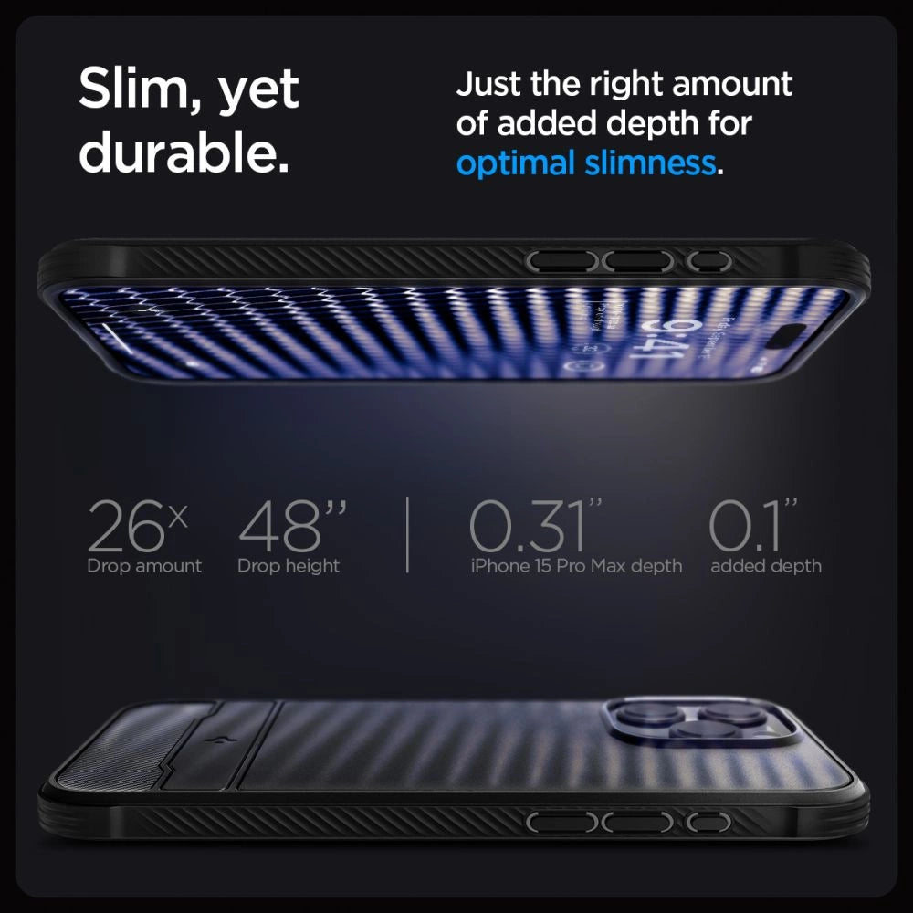 Spigen Rugged Armor Mag Case with MagSafe for iPhone 15 Pro Max - Matte Black