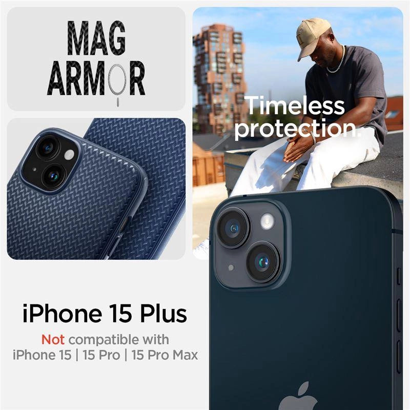 Spigen Mag Armor Case with MagSafe for iPhone 15 Plus - Blue