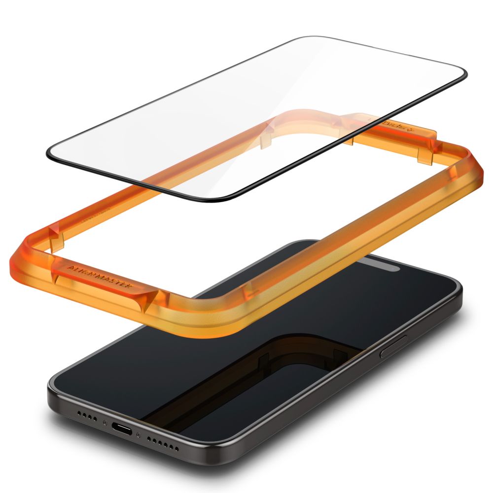 Spigen ALM Glass FC hærdet glas til iPhone 15 - sort 2 stk.