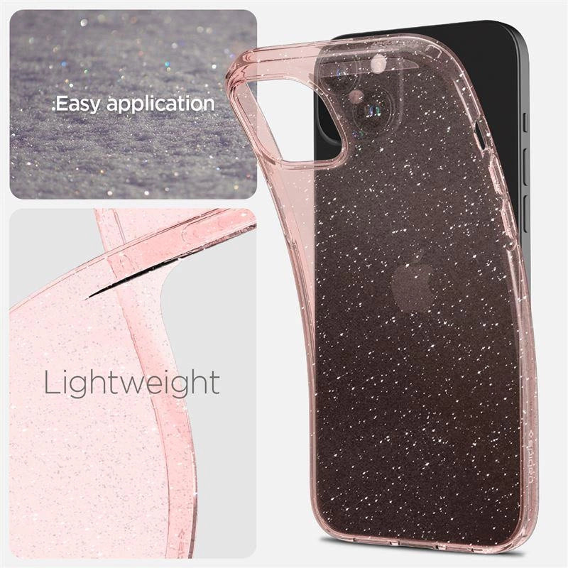 Spigen Liquid Crystal Glitter iPhone 15 Plus Case - Pink/Clear