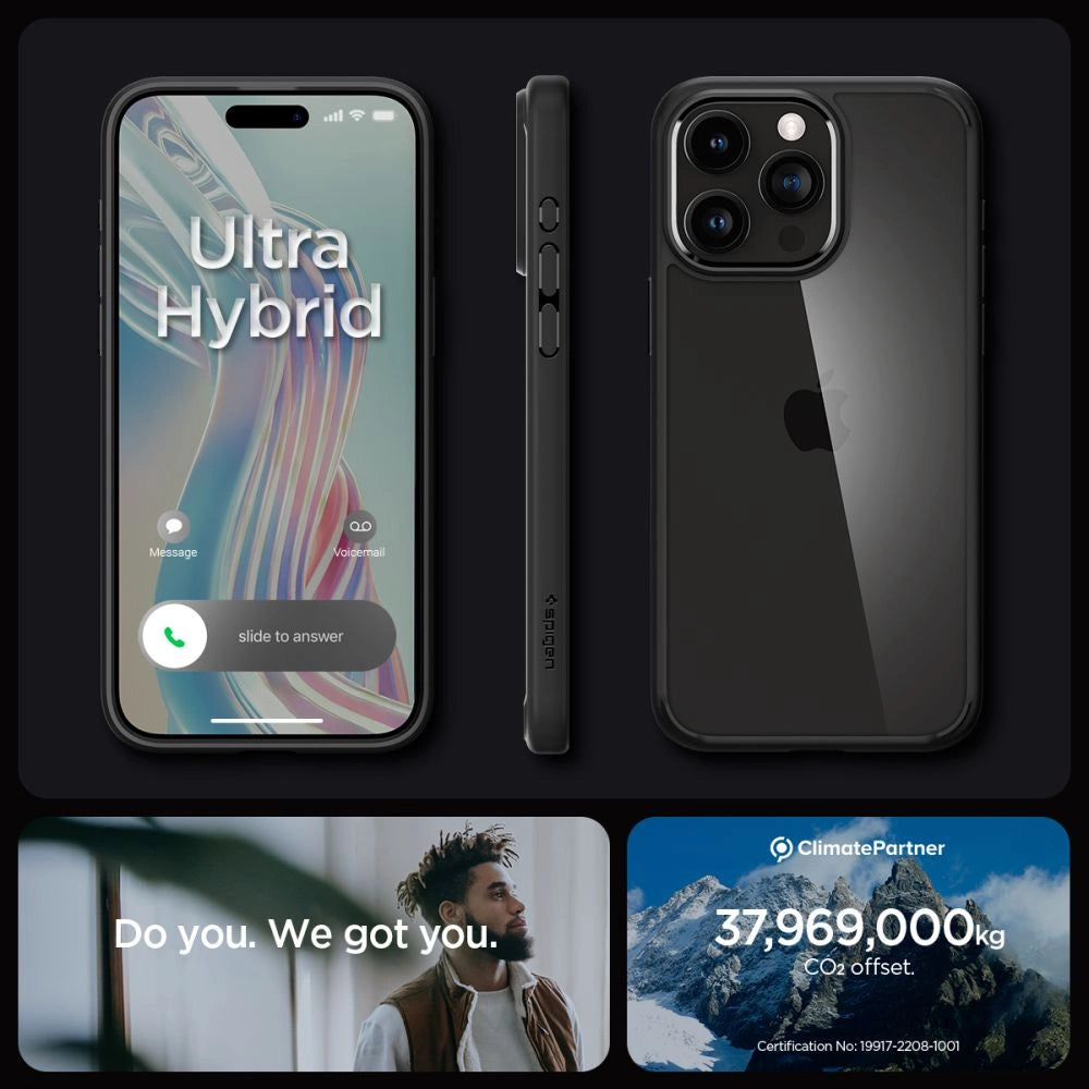 Spigen Ultra Hybrid iPhone 15 Pro Case - Matte Black