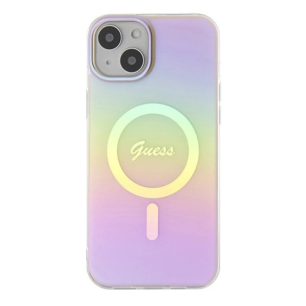 Guess GUHMP15MHITSP iPhone 15 Plus 6.7" pink/pink hardcase IML Iridescent MagSafe