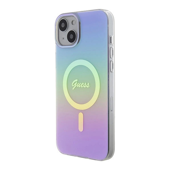 Guess IML Iridescent MagSafe-hylster til iPhone 15 Plus - lilla