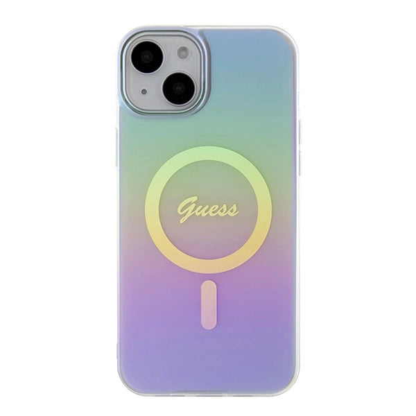 Guess IML Iridescent MagSafe-hylster til iPhone 15 Plus - lilla