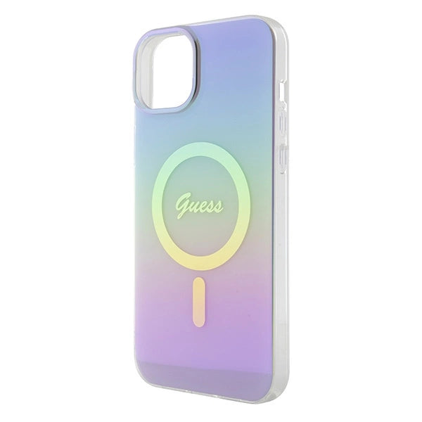 Guess IML Iridescent MagSafe-hylster til iPhone 15 Plus - lilla