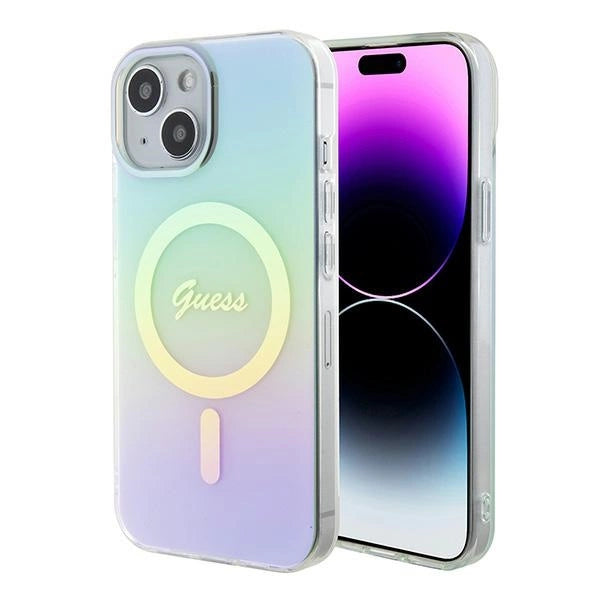 Guess GUHMP15SHITSQ iPhone 15 6.1" turkise/turkise hardcase IML Iridescent MagSafe