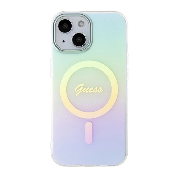 Guess GUHMP15SHITSQ iPhone 15 6.1" turkise/turkise hardcase IML Iridescent MagSafe